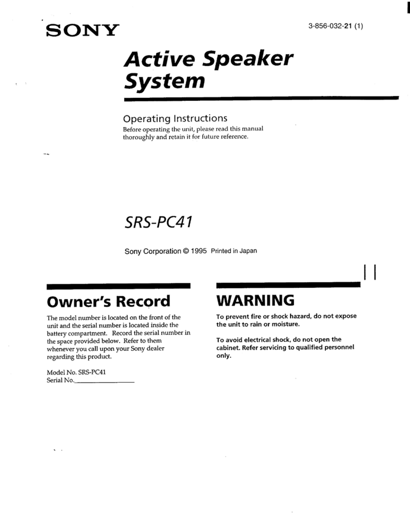 Sony SRS-PC41 operating instructions