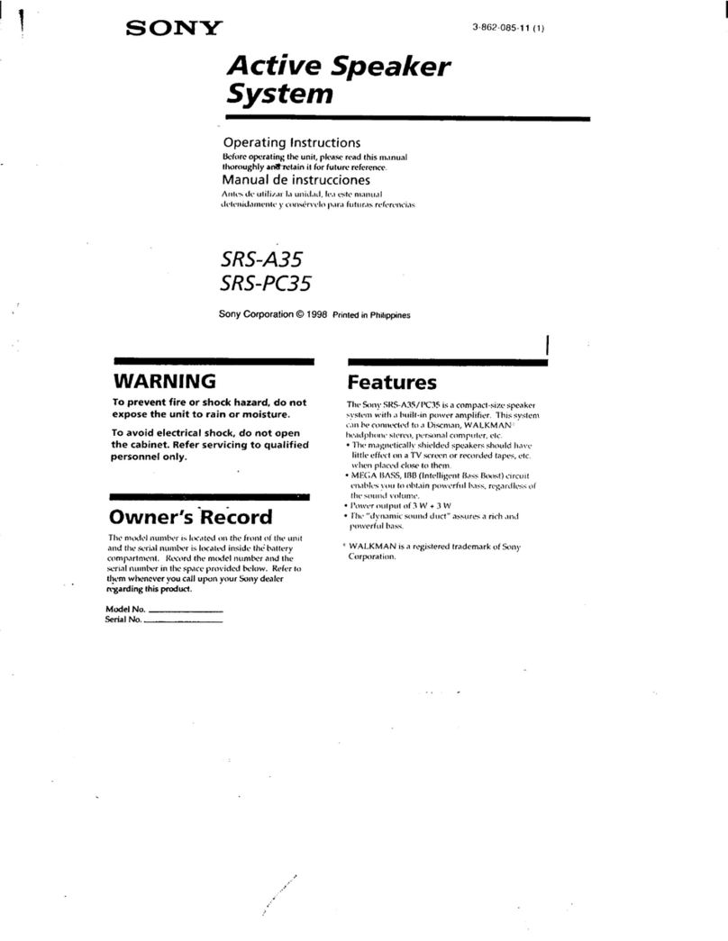 Sony SRS-A35 operating instructions