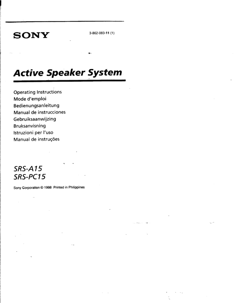 Sony SRS-A15 operating instructions