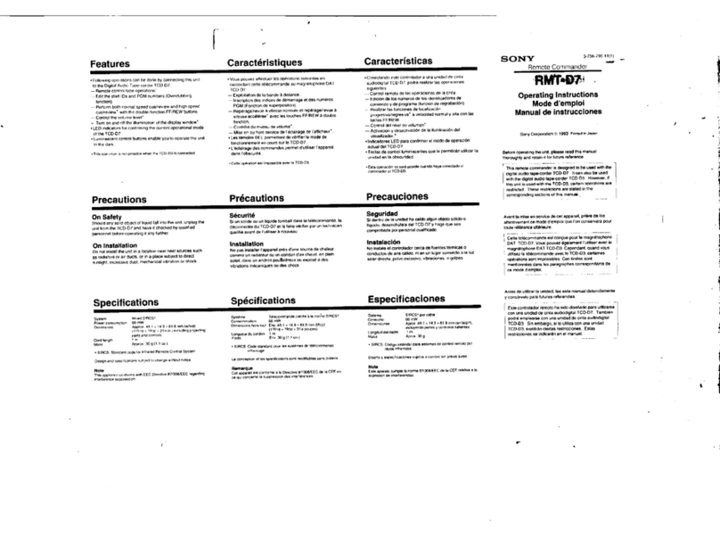 Sony RMT-D7 Primary user manual