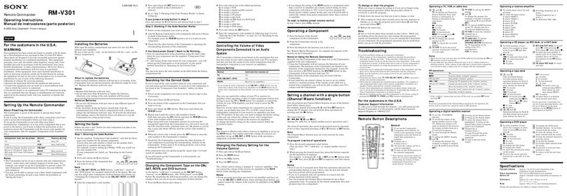 Sony RM-V301 Operating Instructions  (primary... User manual