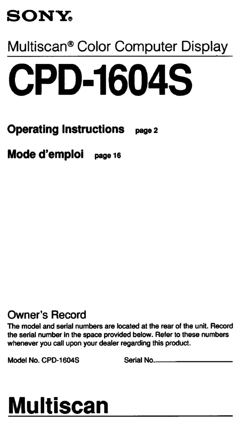 Sony Multiscan CPD-1604S User manual