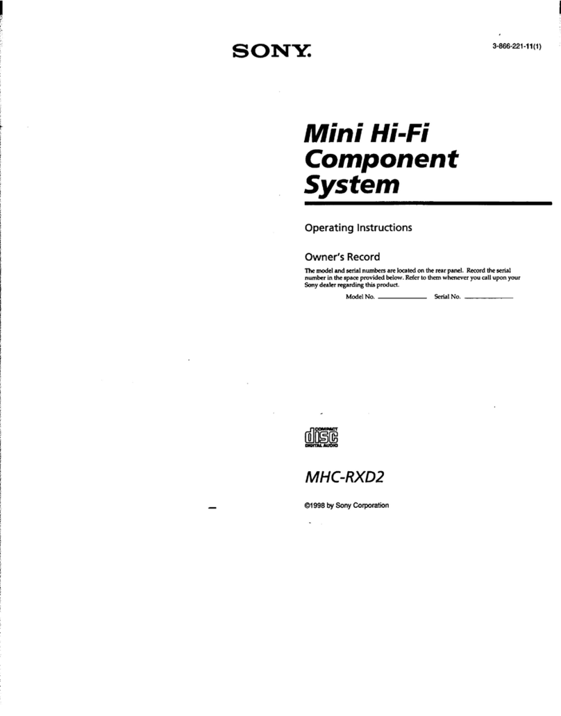 Sony MHC-RXD2 - 3 Cd Mini System operating instructions