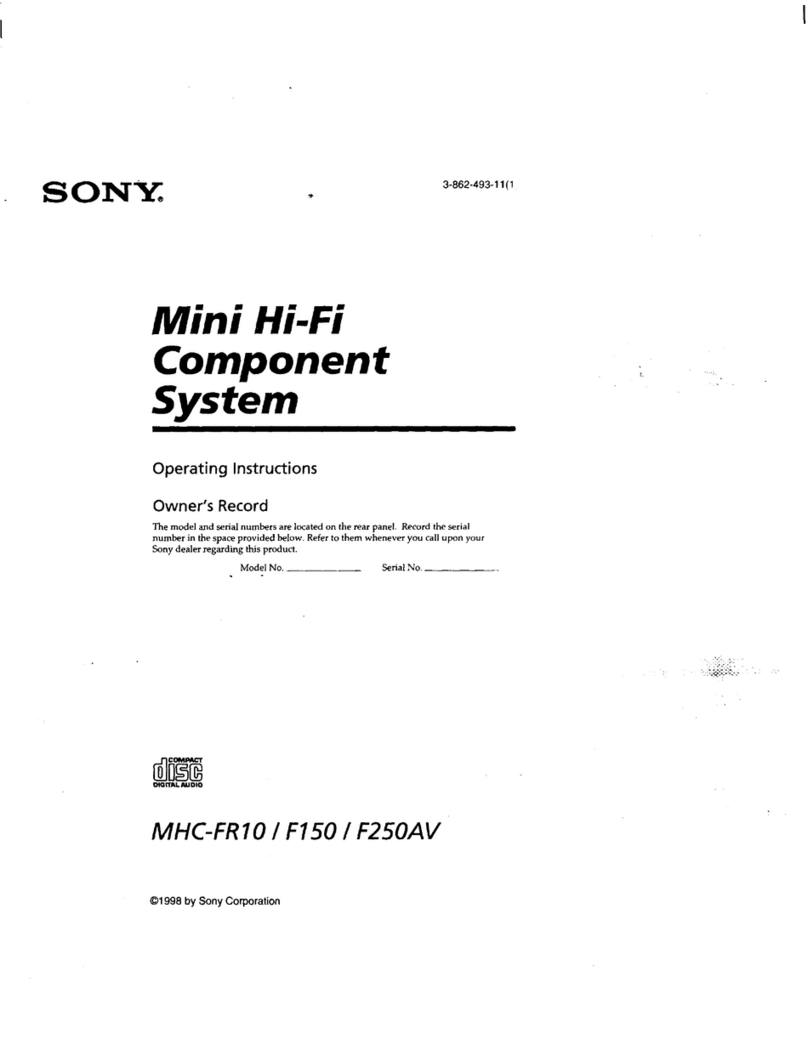 Sony MHC-F150 - Mini Hi Fi System User manual