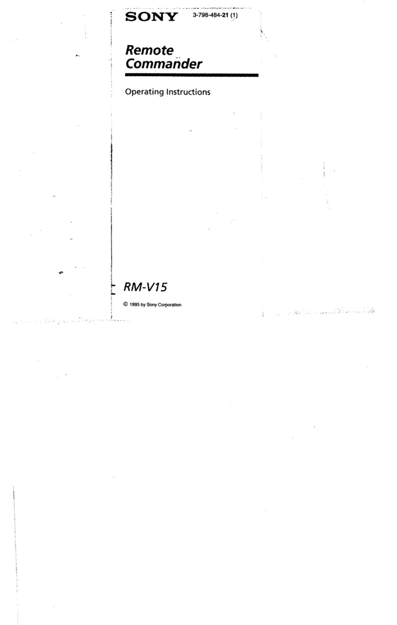 Sony Remote Commander RM-V15 operating instructions