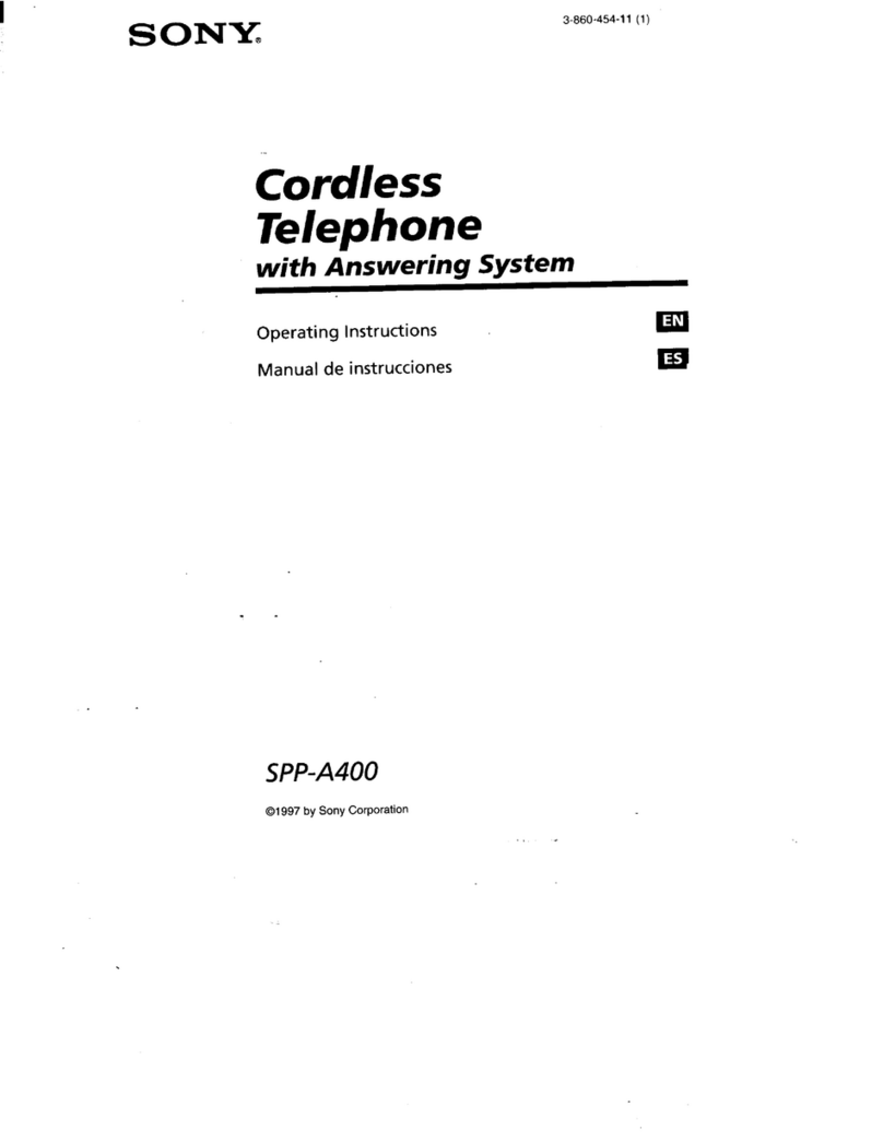 Sony SPP-A400 - Cordless Telephone With Answering... operating instructions