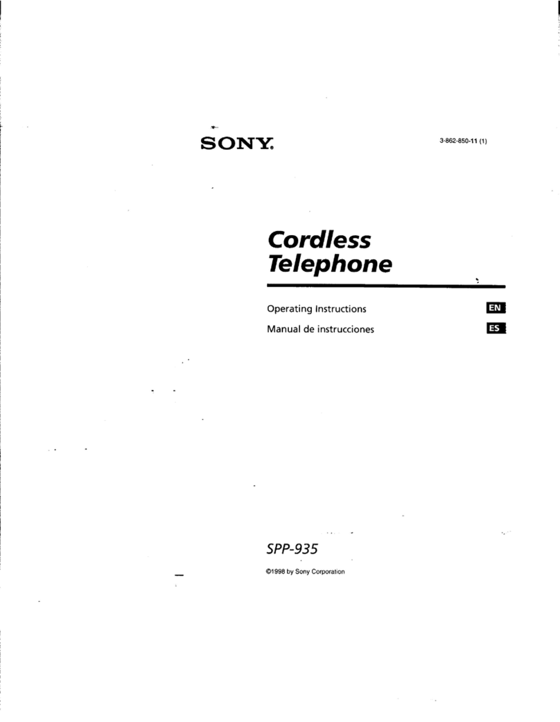 Sony SPP-935 - 900 Mhz Cordless Phone User manual