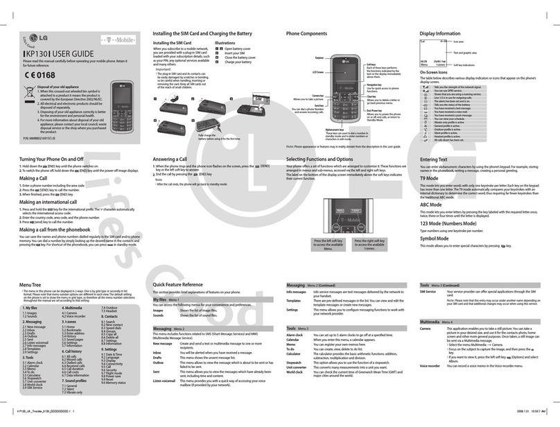 LG T-Mobile KP130 User manual