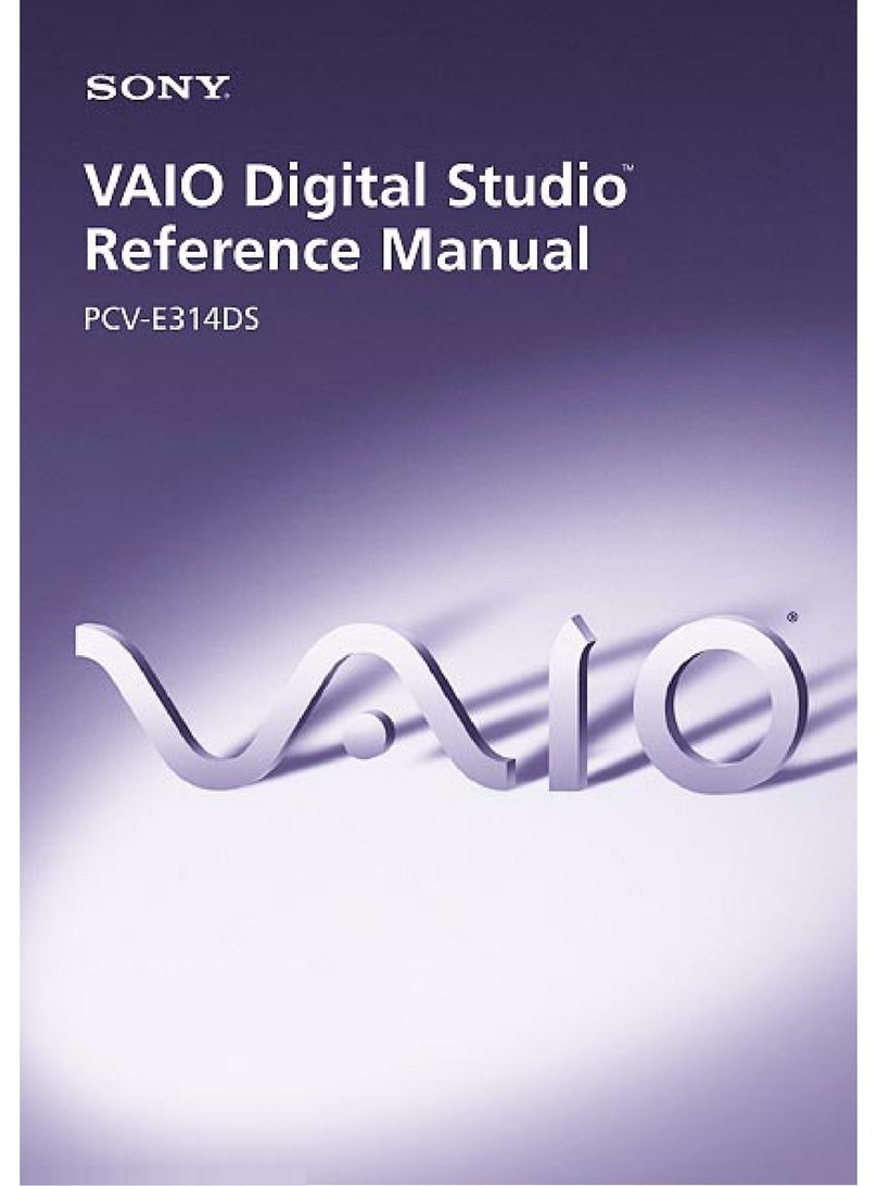 Sony PCV-E314DS - Vaio Digital Studio Desktop... User manual