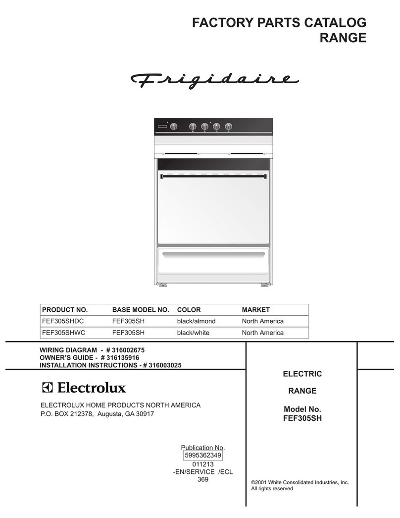 Frigidaire FEF305SH Factory parts catalog Frigidaire FEF305SH Factory parts catalog