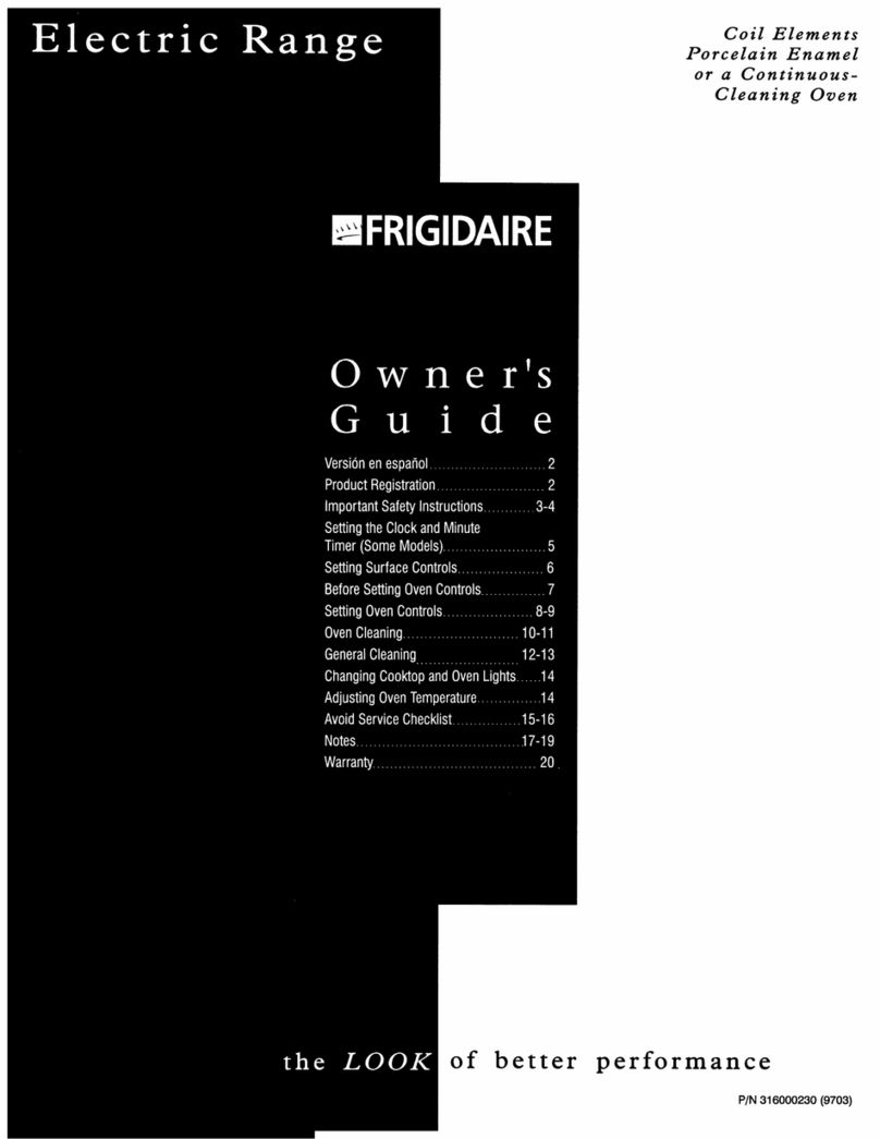 Frigidaire FEF322BAWL User manual