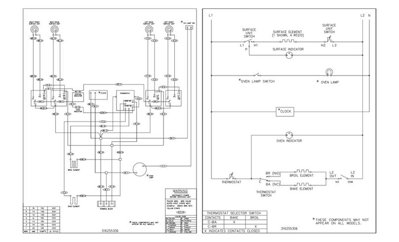 Frigidaire FEF316BSF Wiring diagram