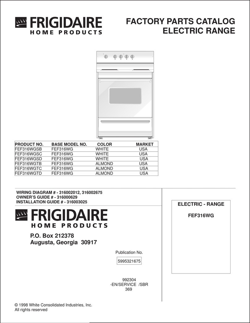 Frigidaire FEF316WG User manual