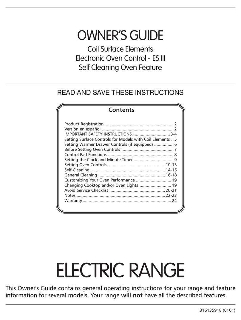 Frigidaire FEF356CHTD owner's guide