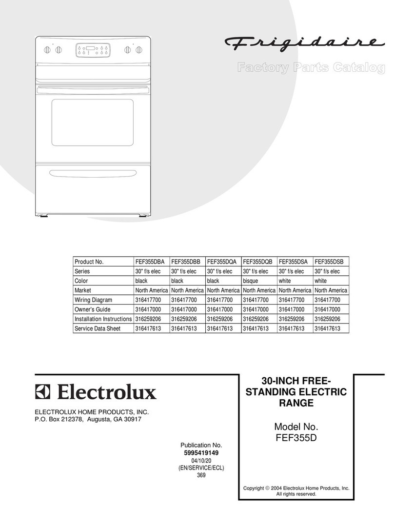 Frigidaire FEF355D Factory parts catalog