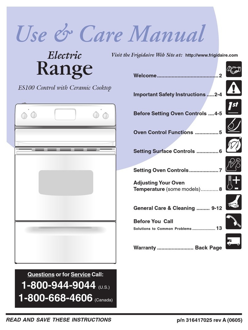 Frigidaire FEF336EC - 30" Electric Range User manual