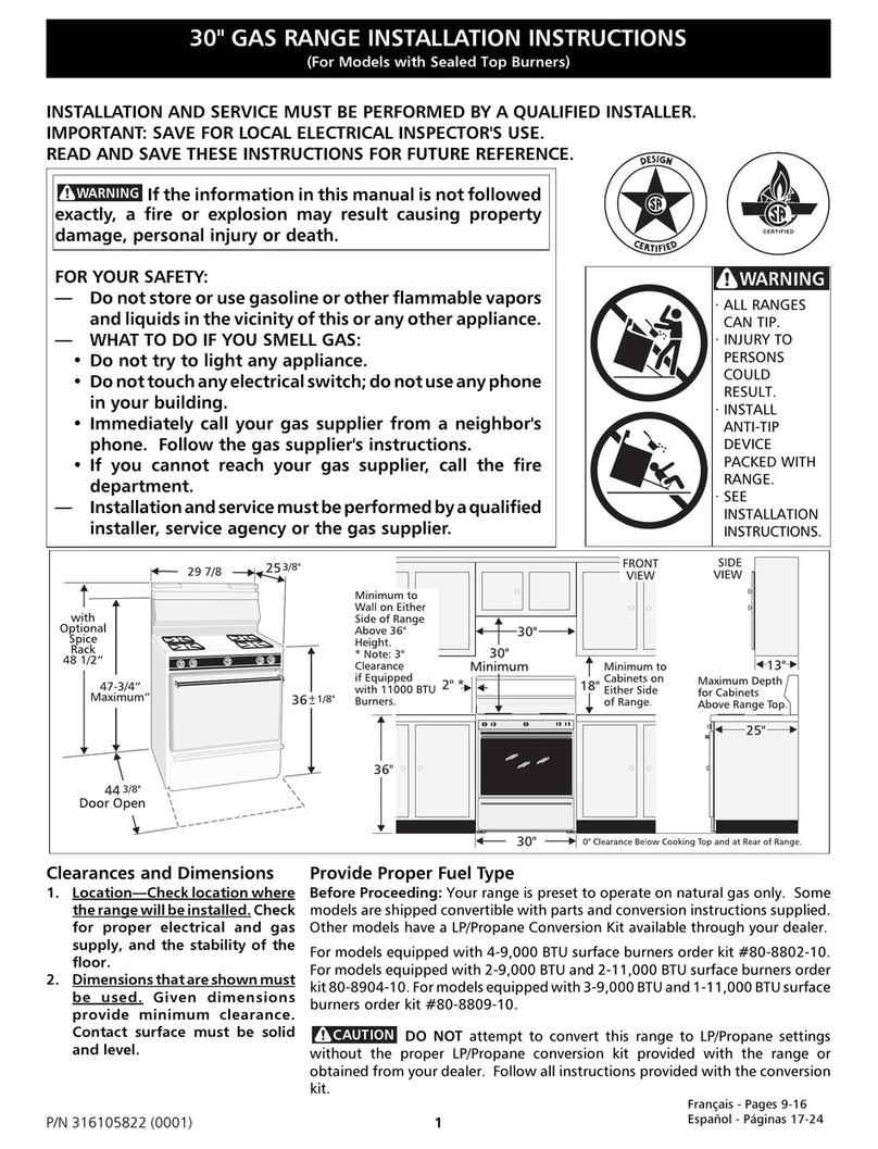 Frigidaire FEF334BGDJ User manual Frigidaire FEF334BGDJ User manual