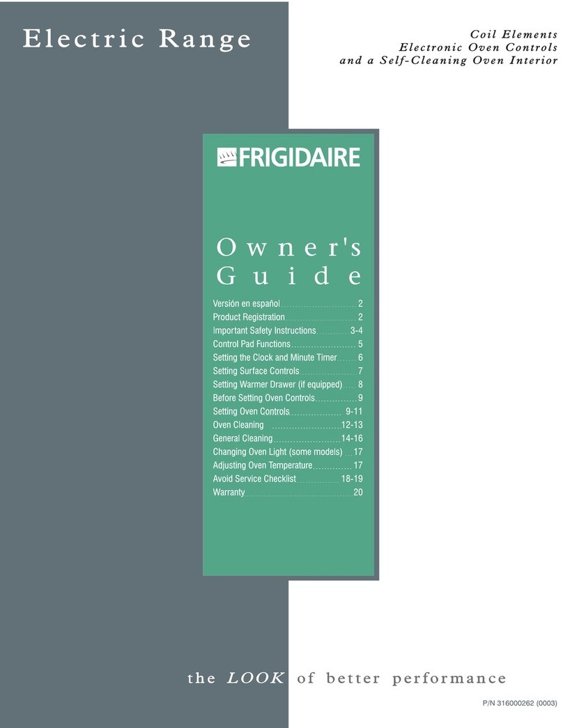 Frigidaire FEF355CFTE User manual Frigidaire FEF355CFTE User manual
