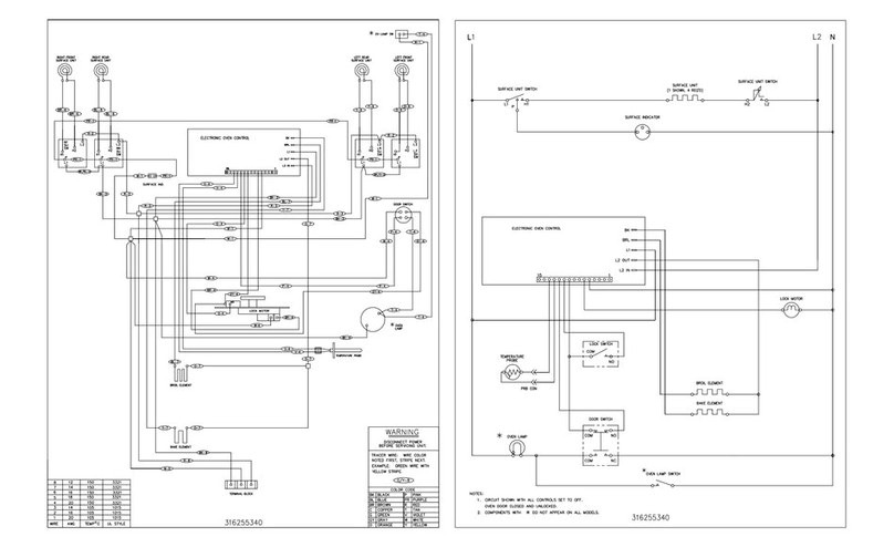 Frigidaire FEF351CWC Wiring diagram
