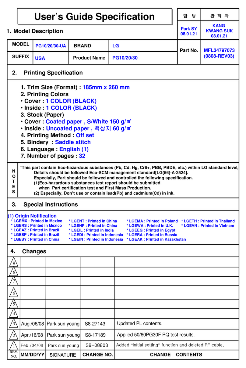 LG 50PG20-UA User manual