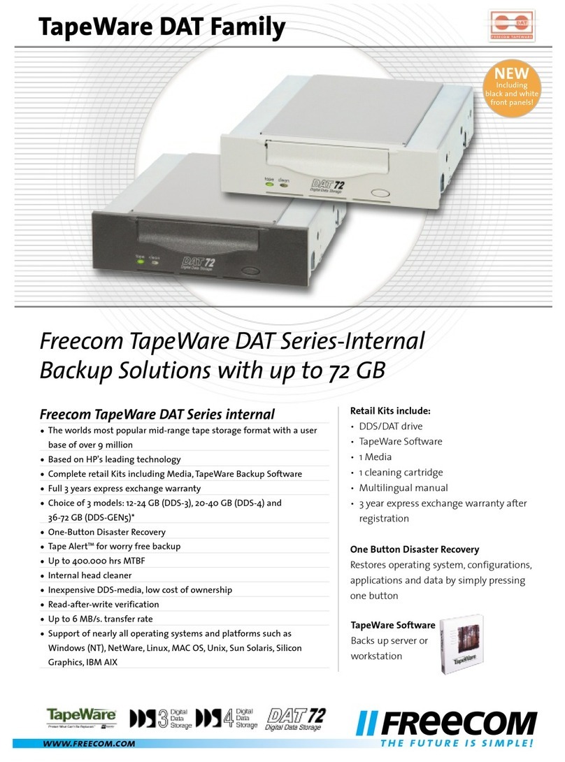 Freecom FC TapeWare DAT-72i Specifications