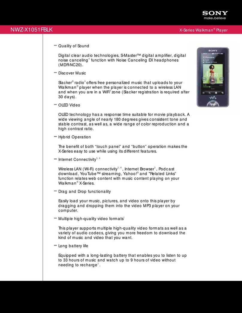 Sony NWZ-X1051F User manual