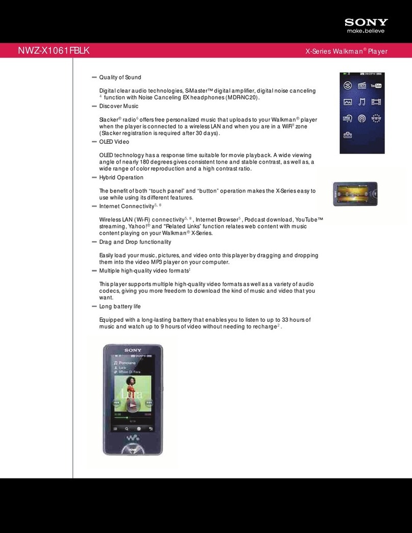 Sony NWZ-X1061F User manual
