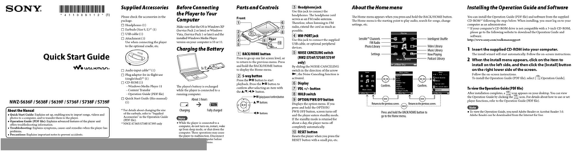 Sony Walkman NWZ-S739F User manual Sony Walkman NWZ-S739F User manual
