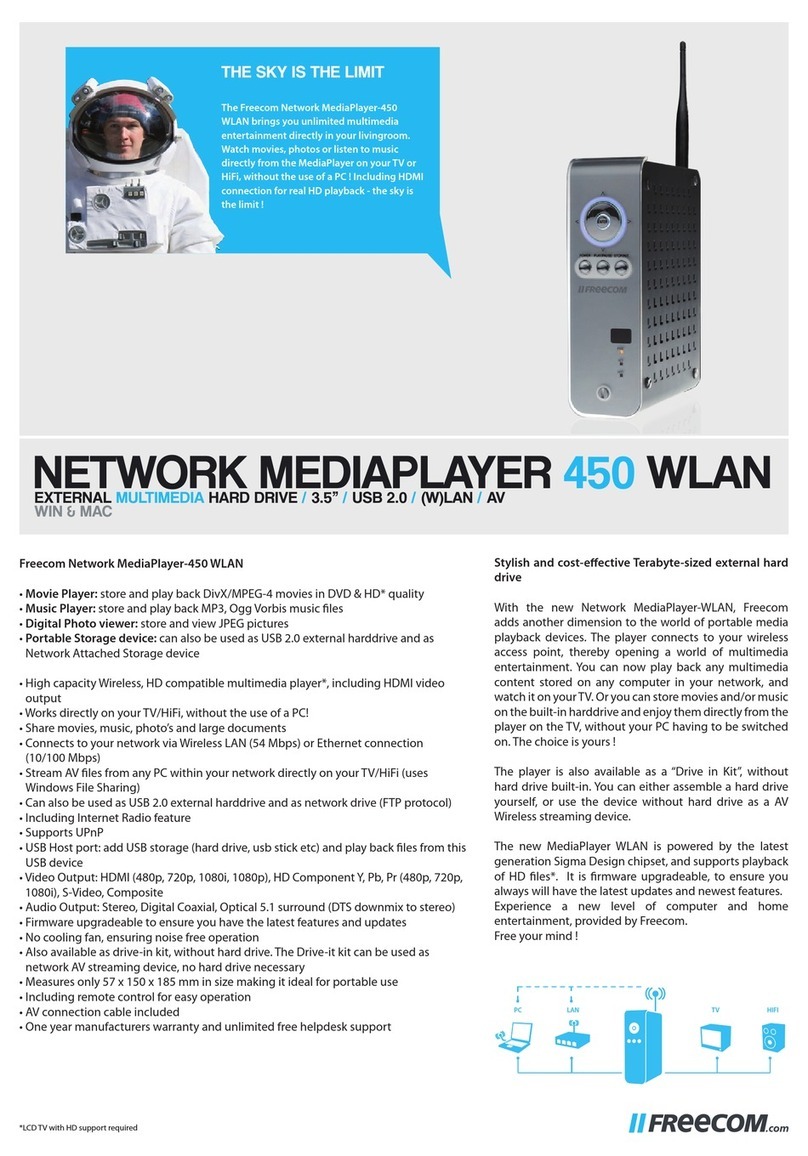 Freecom Network Mediaplayer 450 WLAN Specifications
