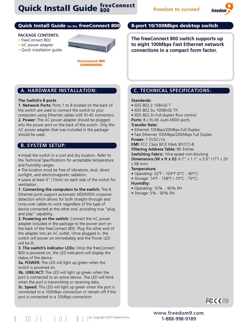 Freedom9 freeConnect 800 User manual Freedom9 freeConnect 800 User manual