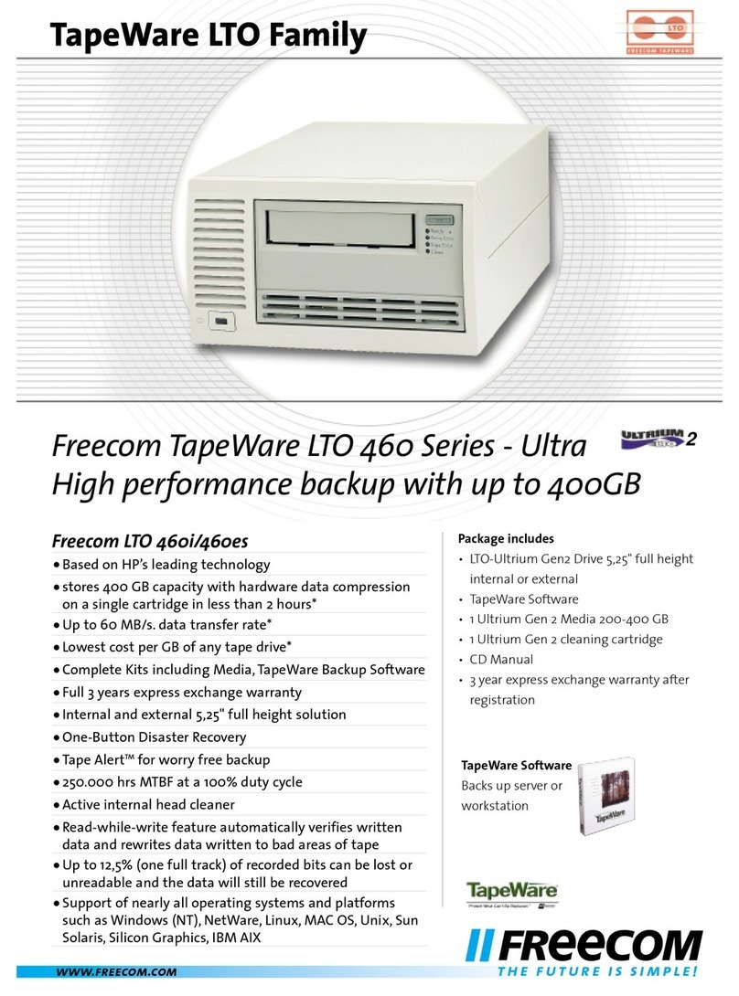 Freecom TapeWare LTO 460es Specifications