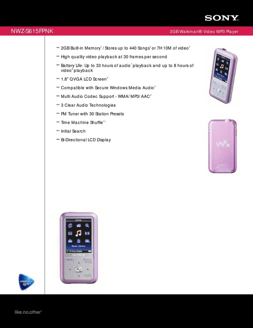 Sony Walkman NWZ-S615FPNK User manual