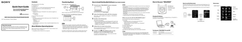 Sony Walkman NWZ-E463 quick start guide