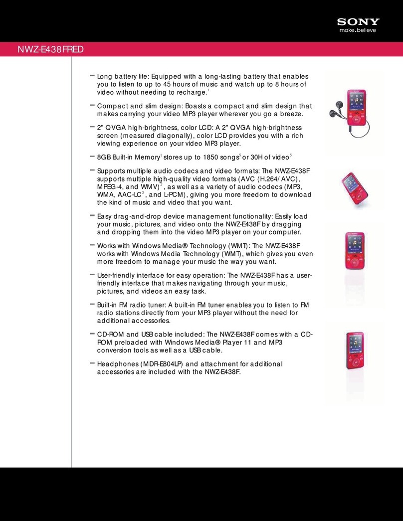 Sony NWZ-E438FRED User manual