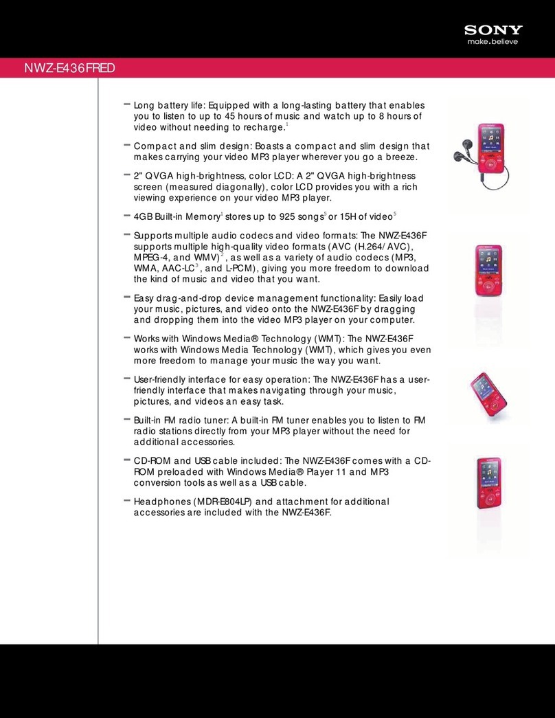 Sony NWZ-E436FRED User manual