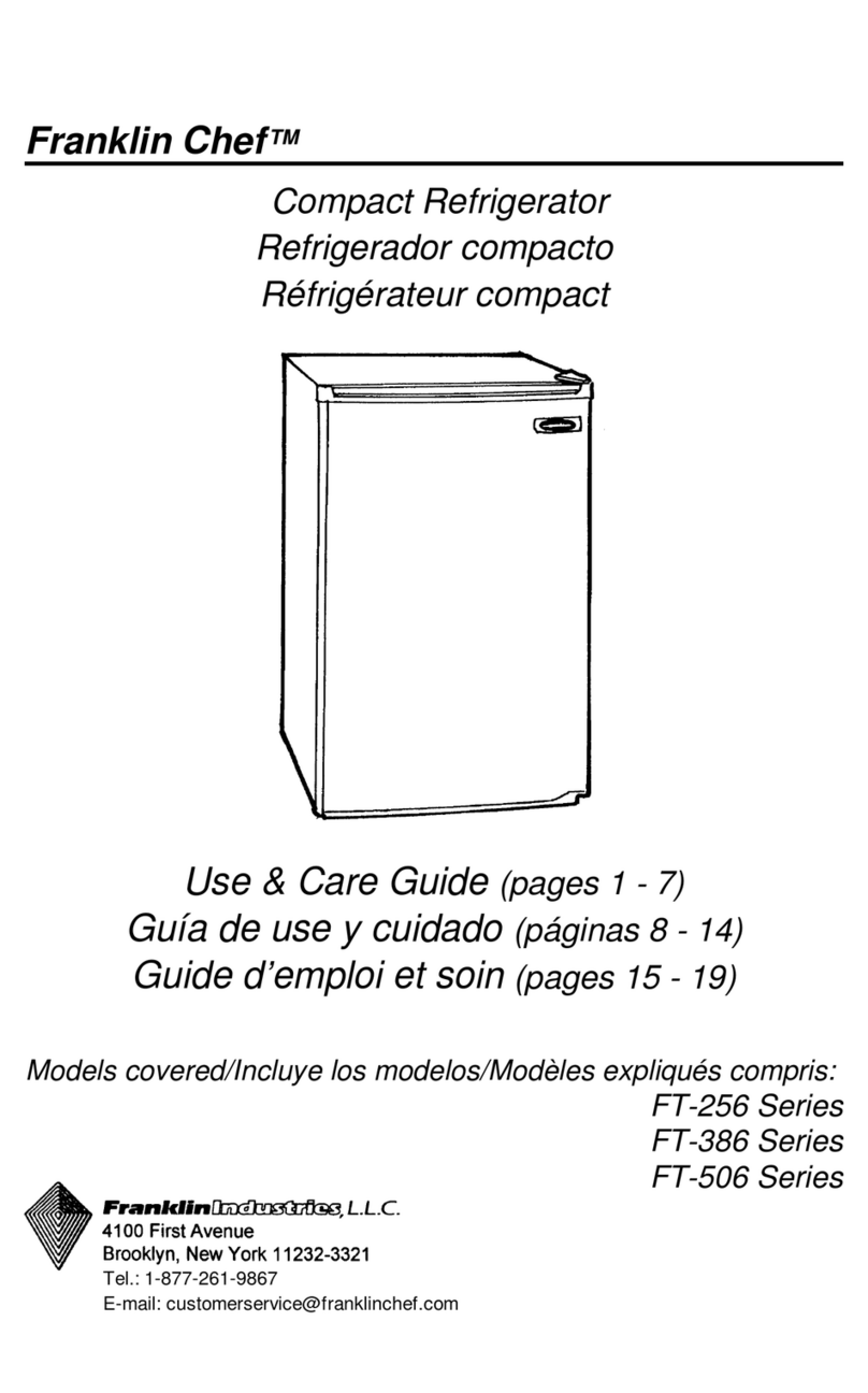 Franklin Chef FT-256 Series Use and care guide