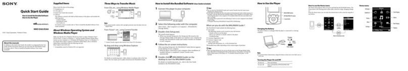 Sony Walkman NWZ-E364 quick start guide