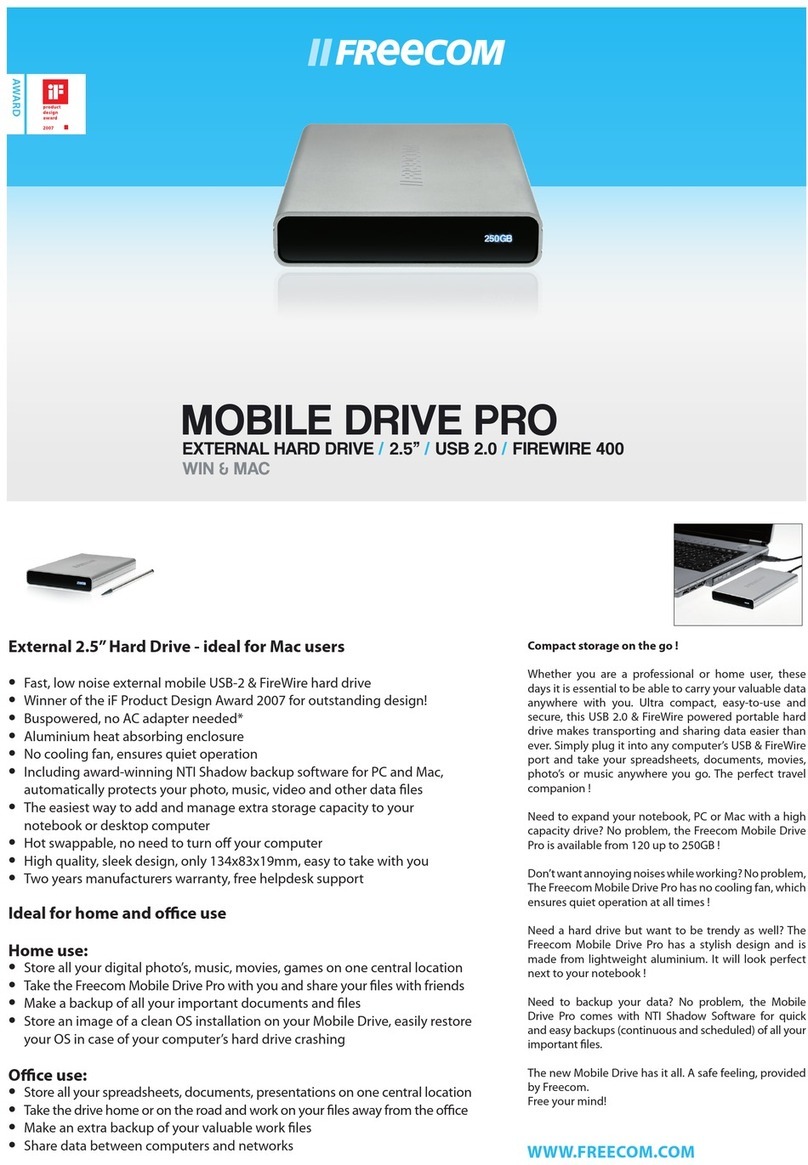 Freecom NETWORK HARD DRIVE PRO User manual Freecom NETWORK HARD DRIVE PRO User manual