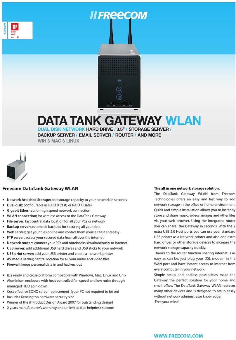 Freecom Data Tank Gateway WLAN User manual Freecom Data Tank Gateway WLAN User manual