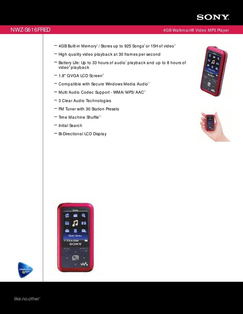 Sony Walkman NWZ-S616FRED User manual