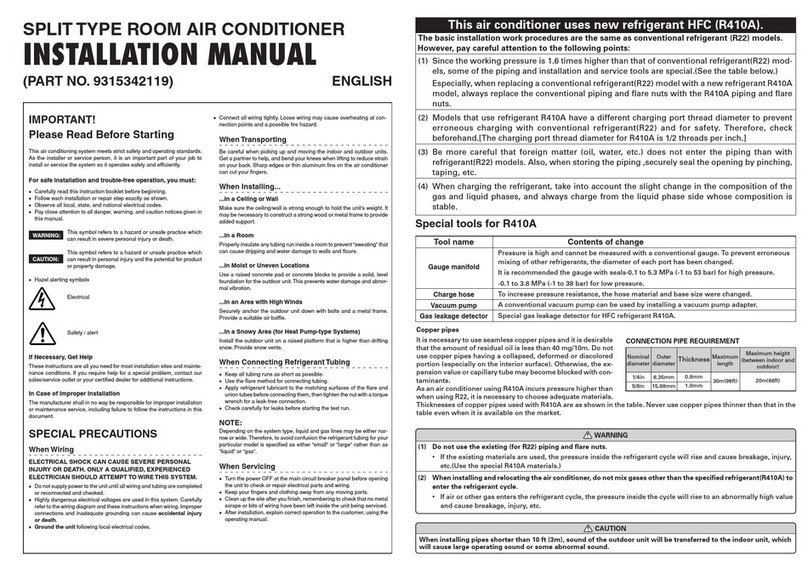 Friedrich MW24C3F User manual Friedrich MW24C3F User manual