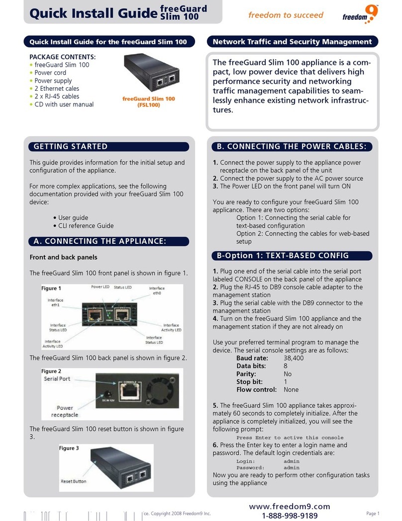 Freedom9 freeGuard Slim 100 Quick install guide