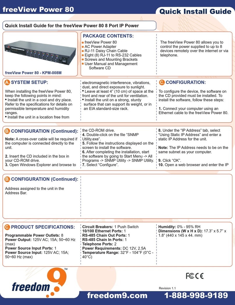 Freedom9 freeView Power 80 Quick install guide