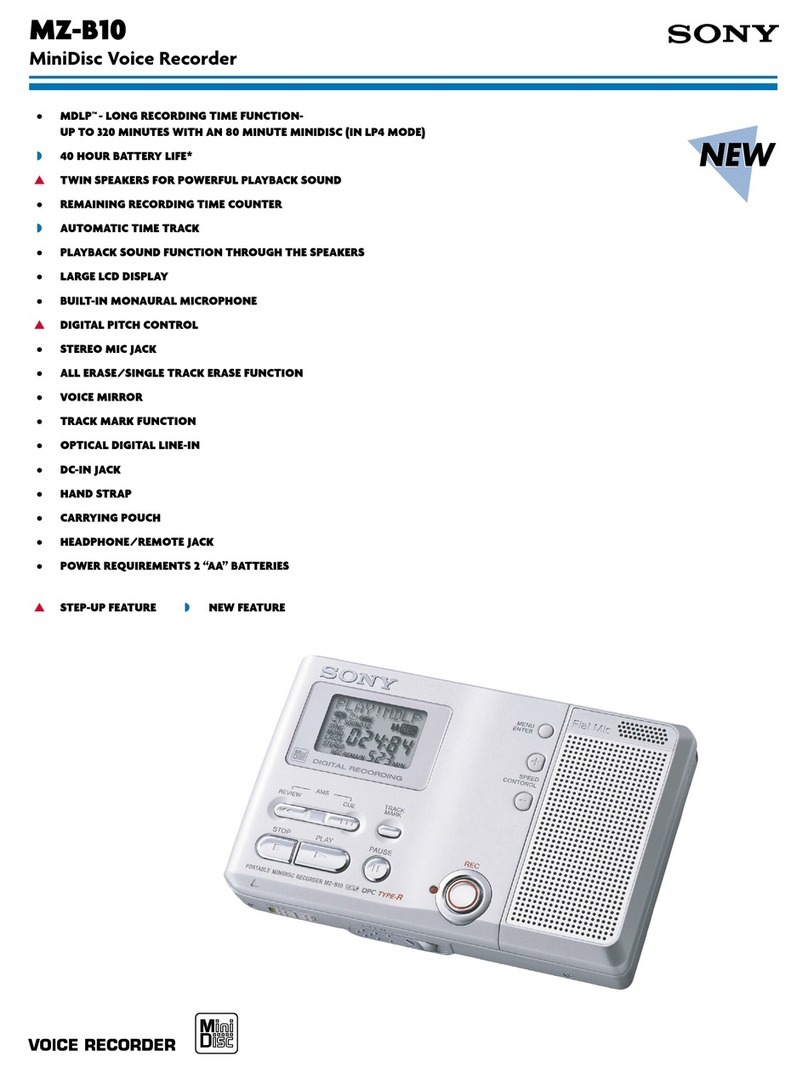 Sony MZ-B10 - Minidisc Voice Recorder User manual
