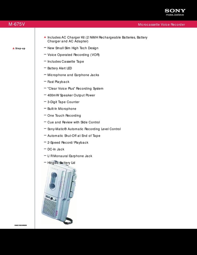 Sony M-675V - Microcassette Recorder User manual