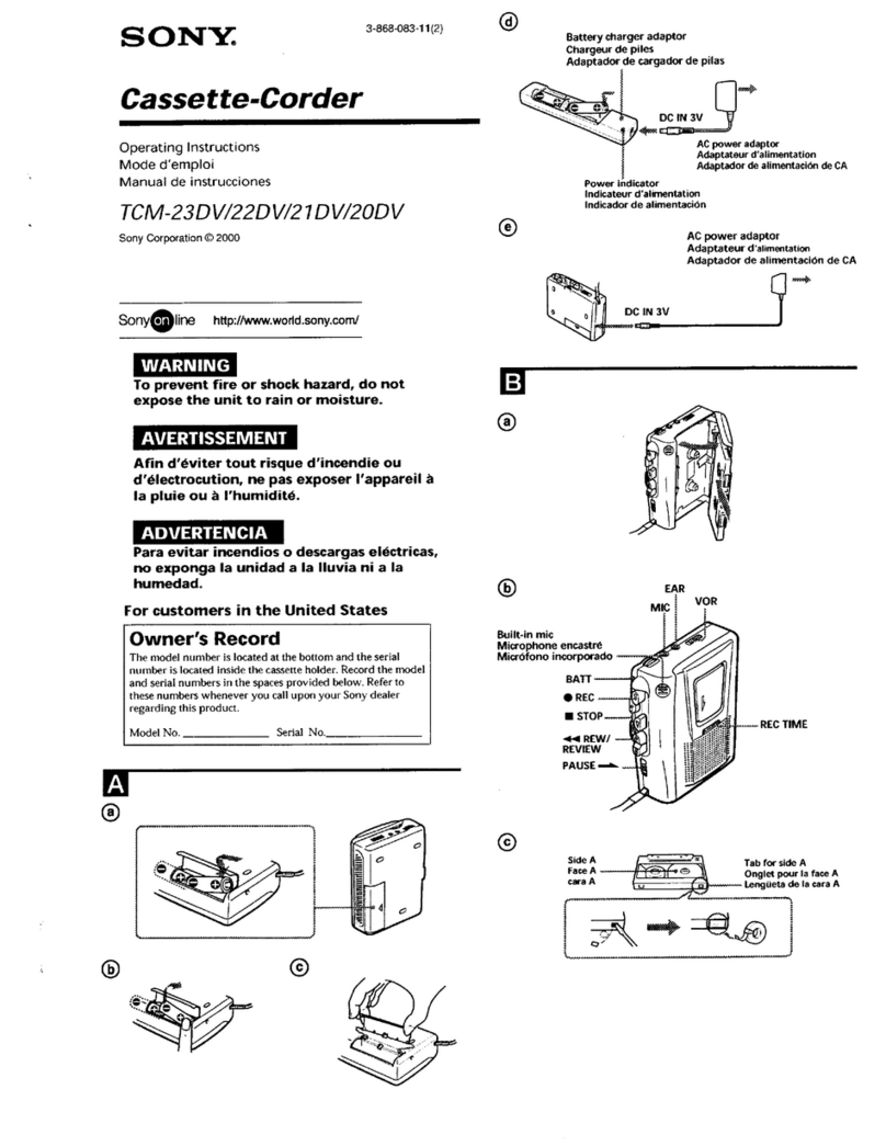 Sony TCM-23DV   (primary manual) User manual