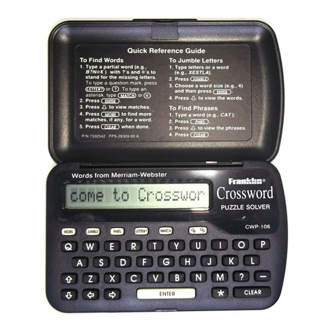 Franklin Crosswords Puzzle Solver CWP-106 User manual