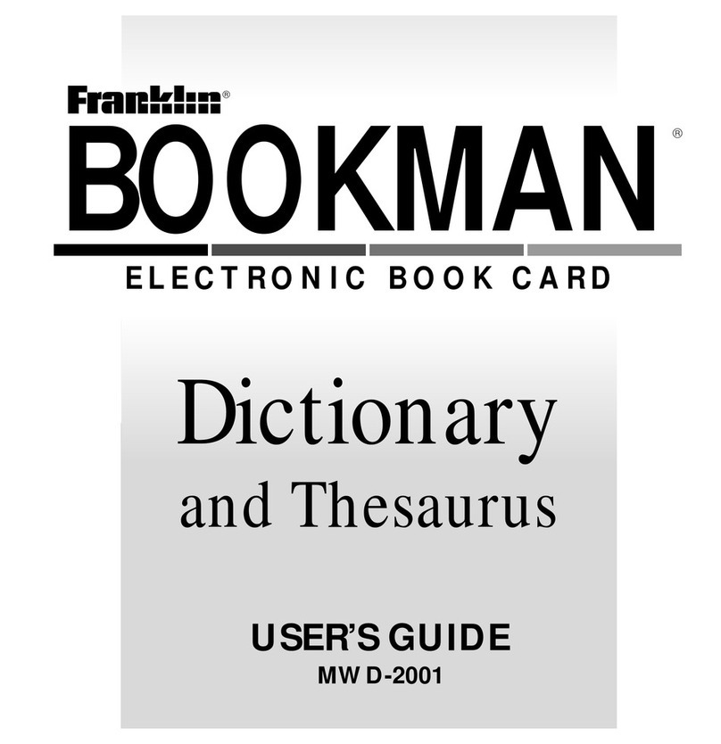 Franklin BOOKMAN MWD-2001 user guide