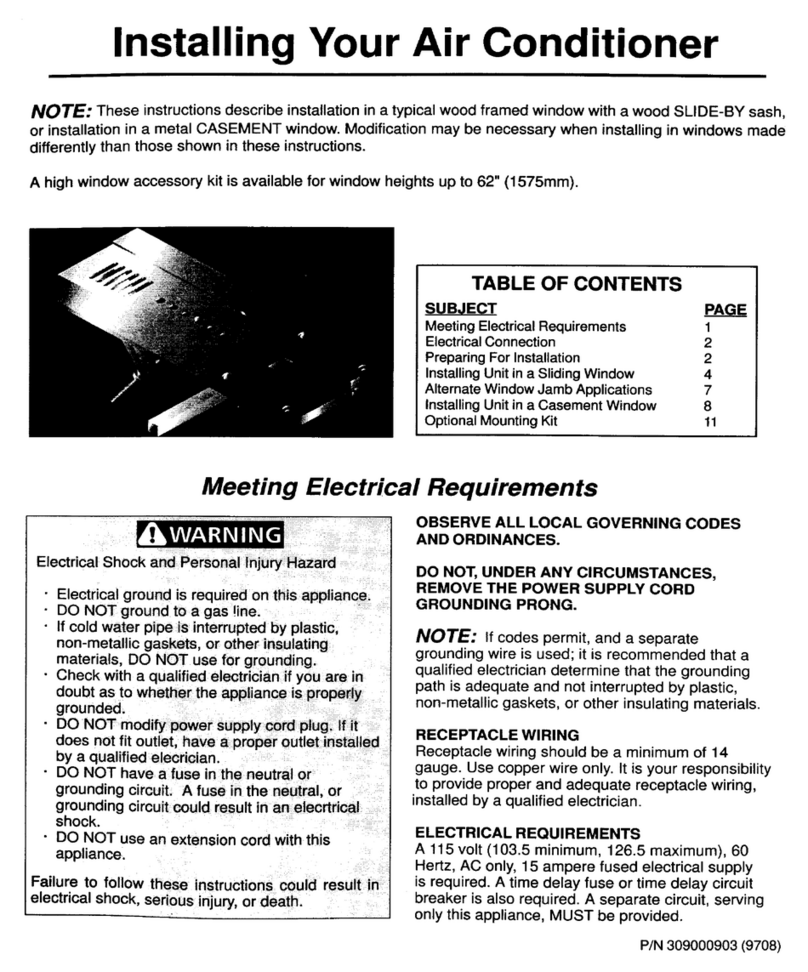 Frigidaire FAK123J1V3 User manual Frigidaire FAK123J1V3 User manual