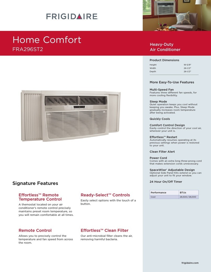 Frigidaire FRA296ST2 User manual Frigidaire FRA296ST2 User manual